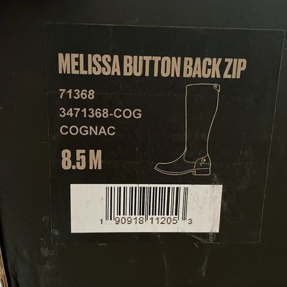 New Frye Women’s Melissa Button Back zip tall Brown Leather Boot - Picture 2 of 4